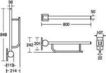 Barre de maintien 80 cm blanc - Porcher Réf. S6360AC
