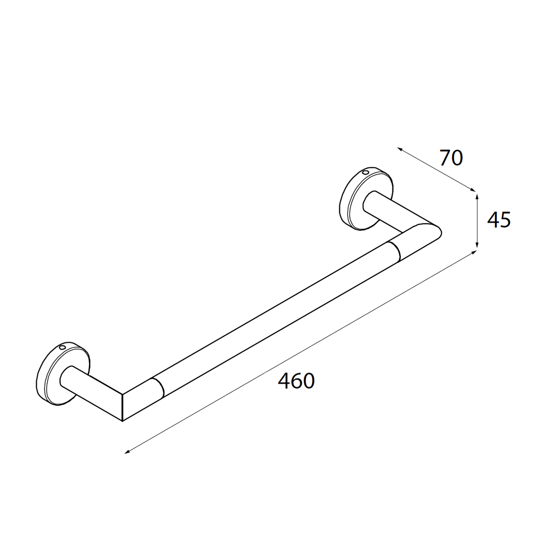 Barre porte-serviettes et fixations Bfixssblc blanc