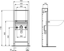 Bâti-support lavabo accessible - Porcher Réf. R016067