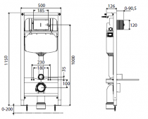 Bâti-support réservoir 3/6L - JACOB DELAFON Réf. E24156-NF