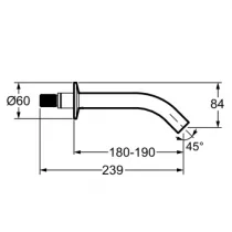 Bec bain mural pour installation encastr&eacute;e Noir mat - JACOB DELAFON R&eacute;f. E39573-BL