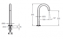 Bec tube haut Grands Boulevards Noir mat - Jacob Delafon Réf. E25388-BL