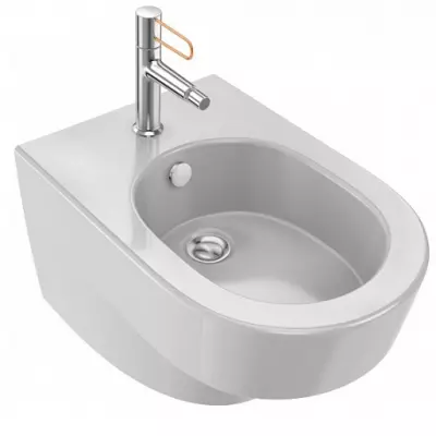 Bidet suspendu Od�on Rive gauche Perc� 1 trou Blanc - JACOB DELAFON R�f. EMG0002-00