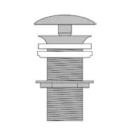 Bonde champignon H.100 Chrom� - DECOTEC R�f. 143457100003