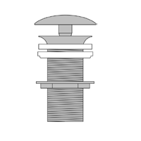 Bonde champignon H.100 Chromé - DECOTEC Réf. 143457100003