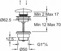 Bonde de vidage clic-clac SublimTech Laque satin&eacute;e Aigue marine - JACOB DELAFON R&eacute;f. E78262-S50