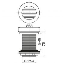 Bonde lavabo écoulement libre grille incurvée laiton chromé - WIRQUIN Réf. 30723423