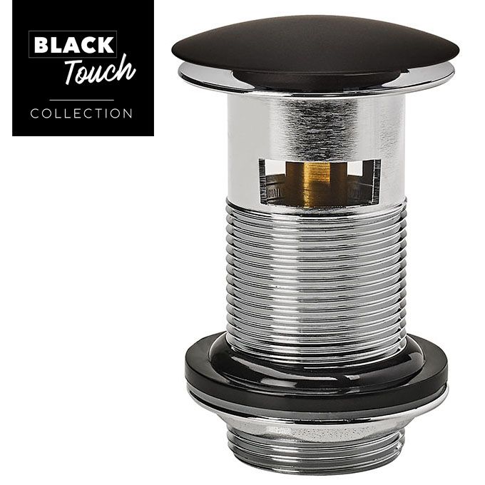 PROMO : Bonde lavabo Quick Clac avec trop plein BLACK TOUCH - WIRQUIN Réf.  30722855