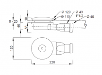 Bonde slim ABS extra plate Pierre naturelle - JACOB DELAFON Réf. E78168-HYF