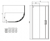 Cabine d\'angle Connect 2 80x80cm verre transparent profilé Noir mat - Ideal Standard Réf. K9250V3
