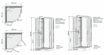 Cabine de douche 1/4 de rond Horizon R Receveur faible hauteur Portes pivotantes Version Hydromassante + Hammam Acier - KINEDO R