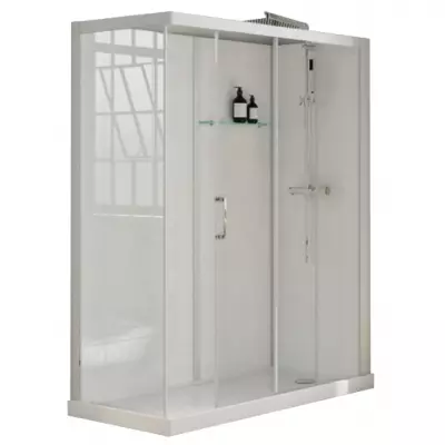 Cabine de douche Brooklyn 160x80cm verre transparent profil�s Gris - KINEDO R�f. CA242GTNE