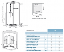 Cabine de douche Brooklyn Factory 90x90cm porte pivotante verre transparent profilés Gris - KINEDO Réf. CA260GTNE