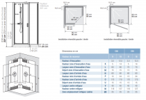 Cabine de douche Eden 80x80 receveur 9cm portes coulissantes profilé Chromé verre Transparent  - KINEDO Réf. CA831