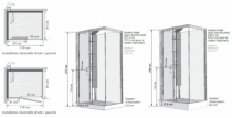 Cabine de douche Horizon 110 receveur faible hauteur Porte coulissante Version Hydromassante Acier - KINEDO Réf. CH119A12