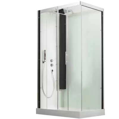 Cabine de douche Horizon 110 receveur faible hauteur Porte coulissante Version thermostatique Perle Noire - KINEDO R�f. CA119N12