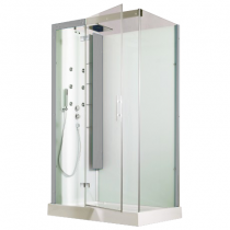 Cabine de douche Horizon 110 receveur faible hauteur Porte pivotante Version Hydromassante Acier - KINEDO Réf. CH139A12