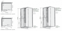 Cabine de douche Horizon 110 receveur faible hauteur Porte pivotante Version thermostatique Acier - KINEDO Réf. CA139A12