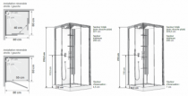 Cabine de douche Horizon C80 Receveur faible hauteur Porte pivotante Version Hydromassante Acier - KINEDO Réf. CH136A12