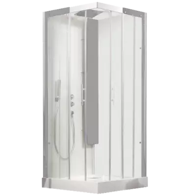 Cabine de douche Horizon C90 Receveur faible hauteur Portes coulissantes Acier - KINEDO R�f. CA117A12