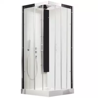Cabine de douche Horizon C90 Receveur faible hauteur Portes coulissantes Version standard Perle Noire - KINEDO R�f. CA117N12