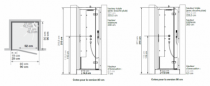 Cabine de douche Horizon Niche 800x800 Faible hauteur Porte pivotante Acier - KINEDO Réf.  CA131A12