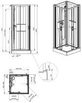 Cabine de douche Izi Box 2 100x80cm portes coulissantes Verre transparent - LEDA Réf. L11IZBC1080