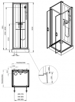 Cabine de douche Izi Box 2 milieu de mur 70x70cm portes battantes Verre central opaque - LEDA Réf.L11IZBBM0701