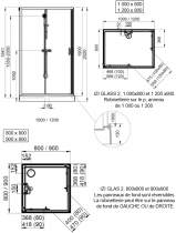 Cabine de douche Izi Glass 2 100x80cm mitigeur mécanique portes coulissantes verre transparent - LEDA Réf. L11IZC1080M