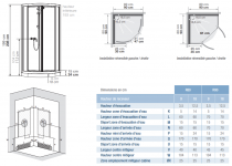 Cabine de douche Kineprime Glass R90 90x90 portes pivotantes mitigeur thermostatique receveur 18cm - KINEDO Réf. CA792TTN