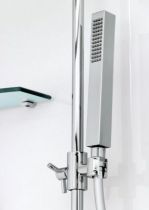 Cabine de douche rectangulaire Eden 100x80 porte pivotante profilé Chromé verre Transparent - KINEDO Réf. CA826
