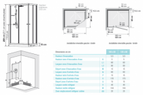 Cabine de douche rectangulaire Eden 100x80 porte pivotante profilé Chromé verre Transparent - KINEDO Réf. CA826