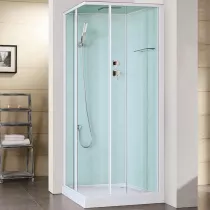 Cabine de douche Téva 90x90cm verre transparent profilé Blanc - OZE Réf. TEVA90BTSH