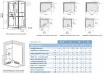 Cabine Kineprime 100 angle 100x80 mitigeur mécanique receveur 18cm portes coulissantes transparent - KINEDO Réf. CA571MTN