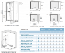 Cabine Kineprime C niche 100x80 mitigeur mécanique receveur 9cm 2 portes pivotantes transparent - KINEDO Réf. CA5900MTN