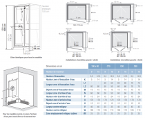 Cabine Kineprime C niche 100x80 mitigeur thermostatique receveur 18cm porte pivotante transparent - KINEDO Réf. CA5810TTN