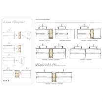 Caisson bas Signature L40 - 1 porte, finition placage Chêne - DECOTEC Réf. 1823341 / 1823351