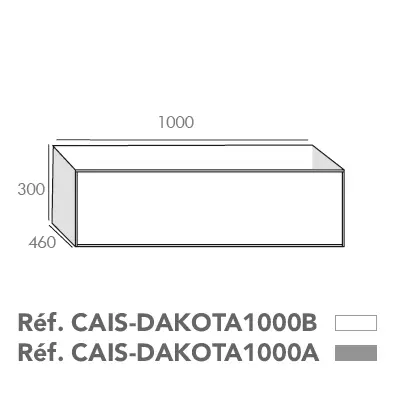 Caisson Dakota 100cm 1 tiroir Ch�ne / Blanc glacier - O\'DESIGN R�f. CAIS-DAKOTA1000B