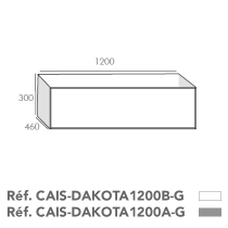Caisson Dakota pour cuve à gauche 120cm 1 tiroir Chêne / Blanc craie - O\'DESIGN Réf. CAIS-DAKOTA1200B-G