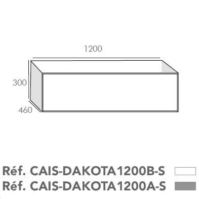 Caisson Dakota pour cuve simple 120cm 1 tiroir Ch�ne / Blanc craie - O\'DESIGN R�f. CAIS-DAKOTA1200B-S