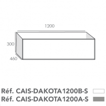 Caisson Dakota pour cuve simple 120cm 1 tiroir Chêne / Blanc craie - O\'DESIGN Réf. CAIS-DAKOTA1200B-S