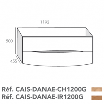 Caisson Danaé 120cm 2 tiroirs Chêne clair pour vasque gauche - O\'DESIGN Réf. CAIS-DANAE-CH1200G