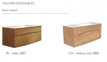 Caisson Danaé 120cm 2 tiroirs Iroko - O\'DESIGN Réf. CAIS-DANAE-IR1200S