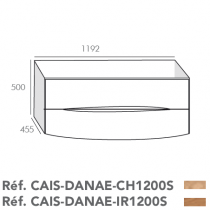 Caisson Danaé 120cm 2 tiroirs Iroko - O\'DESIGN Réf. CAIS-DANAE-IR1200S
