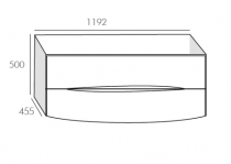 Caisson Danaé 120cm 2 tiroirs Iroko pour vasque double - O\'DESIGN Réf. CAIS-DANAE-IR1200