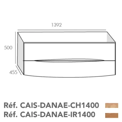 Caisson Dana� 140cm 2 tiroirs Ch�ne clair - O\'DESIGN R�f. CAIS-DANAE-CH1400