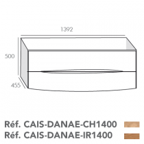 Caisson Danaé 140cm 2 tiroirs Chêne clair - O\'DESIGN Réf. CAIS-DANAE-CH1400