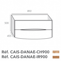 Caisson Danaé 90cm 2 tiroirs Iroko - O\'DESIGN Réf. CAIS-DANAE-IR900