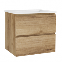 Caisson de meuble Harmonie 60cm 2 tiroirs Chêne doré (sans vasque) - OZE Réf.CAIS-HAR600CD