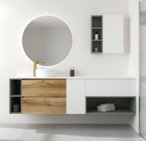 Caisson de meuble Harmonie 60cm 3 tiroirs Blanc mat (sans vasque) - OZE Réf. CAIS-HAR600BM-3T